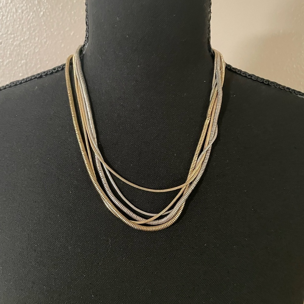 Elegant Gold and Silver tone Multi-Strand Necklace
Fashion Jewelry
